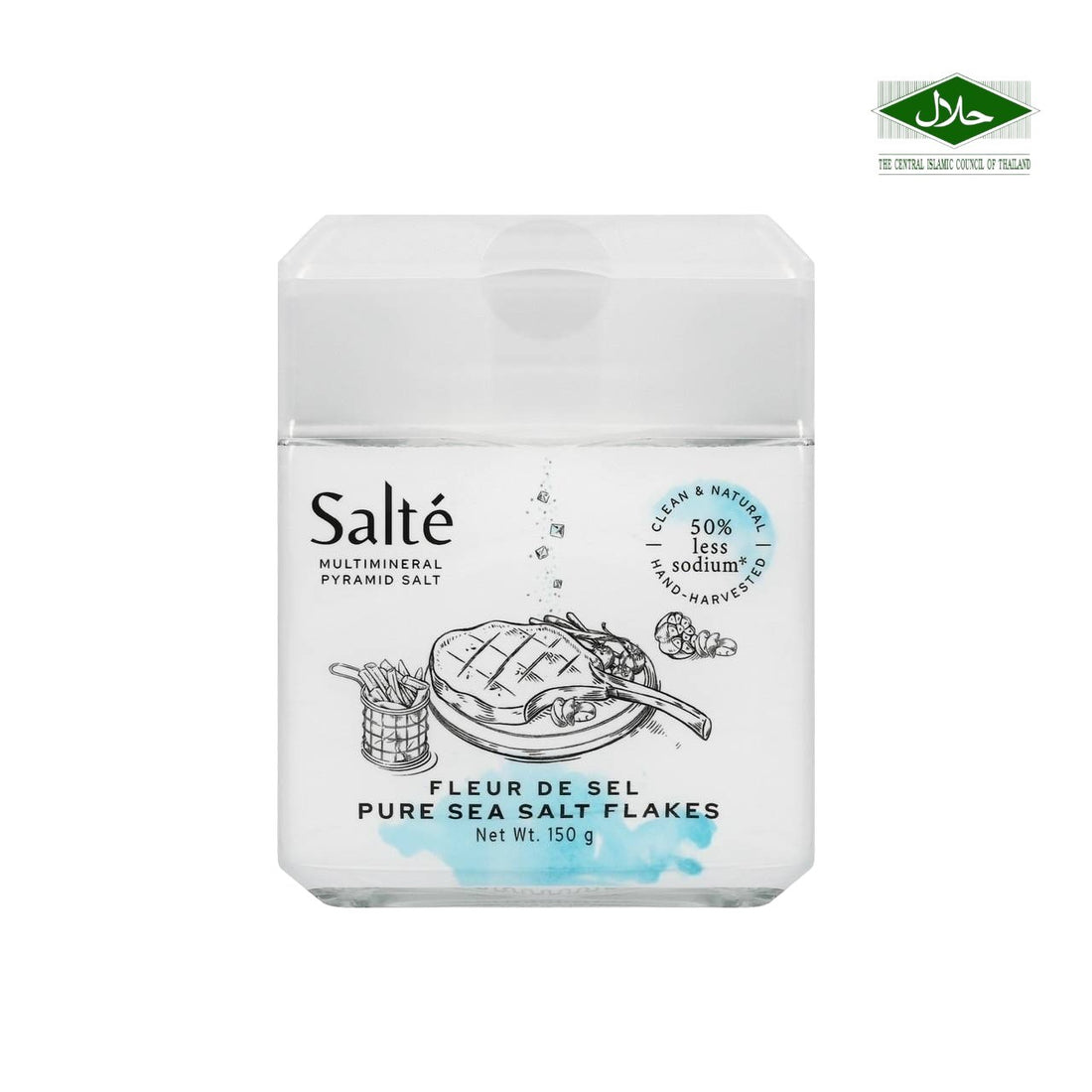 Salté Pure Sea Salt Flakes (Glass Jar) 150g (Exp:24/01/2028)