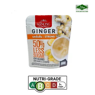 Ranong Instant Ginger 50% Less Sugar - Strong (10 sachets x 10g) (Exp:01/12/2024)